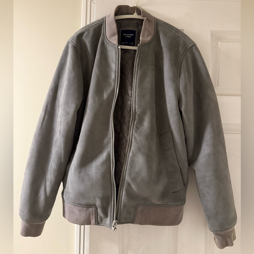 Abercrombie Vegan Suede Bomber Jacket